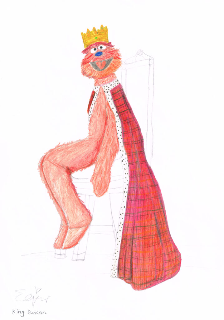 King Duncan from Macbeth costume design sketch by Sapir Ashkenazi Sapstyle עיצוב המלך דנקן מקבט תלבושות ספיר אשכנזי סאפ סטייל Portfolio תיק עבודות​