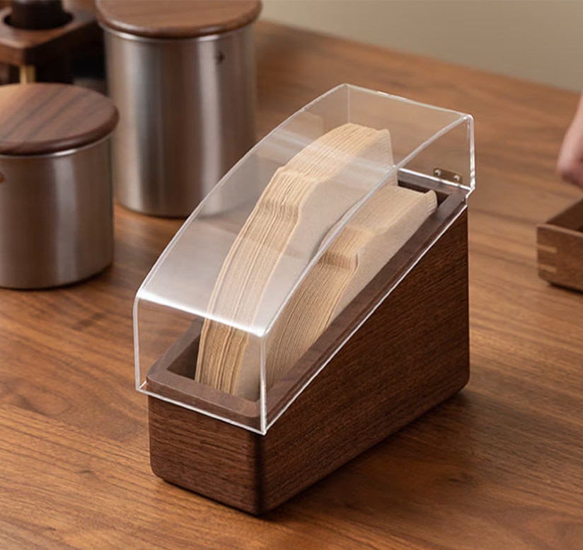 Wooden V60 Coffee Filter Paper Storage Container With Lid,Storage Box gift guide