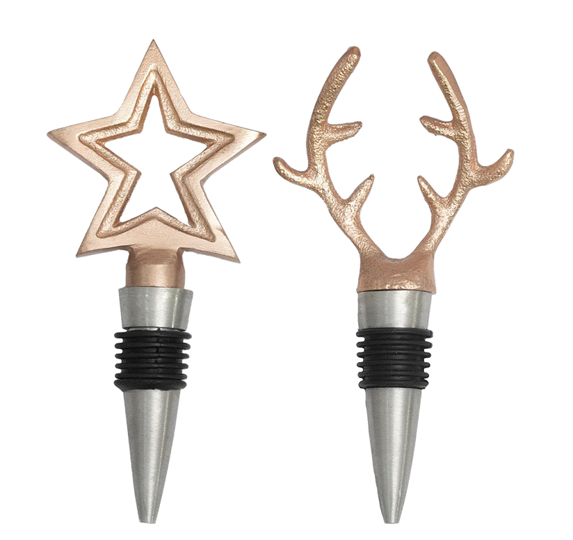 Christmas Wine Stopper or Wine Stoppers for Wine Bottles, Set of 2, Champagne Stoppers gift guide