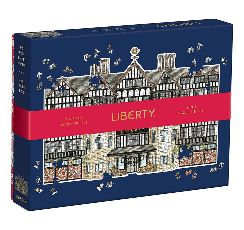 Galison Liberty Tudor Building 750 Piece Shaped Puzzle from Galison liberty london gift guide
