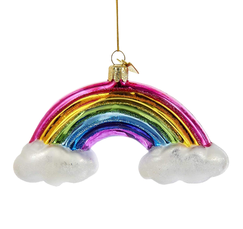 Kurt S. Adler Noble Gems Rainbow and Clouds Glass Christmas Ornament gift guide