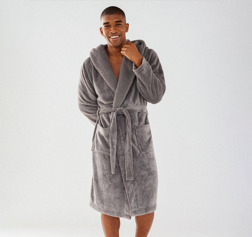 Mens Grey Fluffy Dressing Gown gift guide