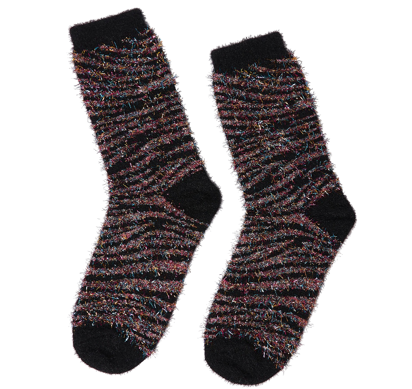 Glitter Zebra Fluffy Cosy Socks gift guide