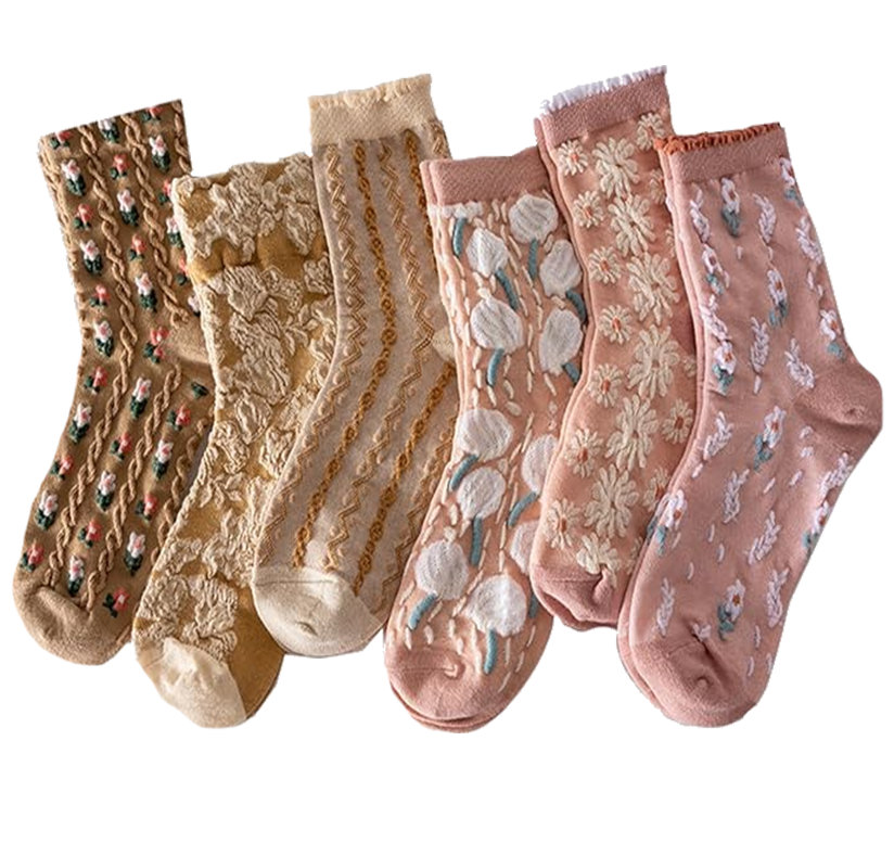HIQUAY 6/12 Pairs Floral Cute Cotton Socks for Women gift guide
