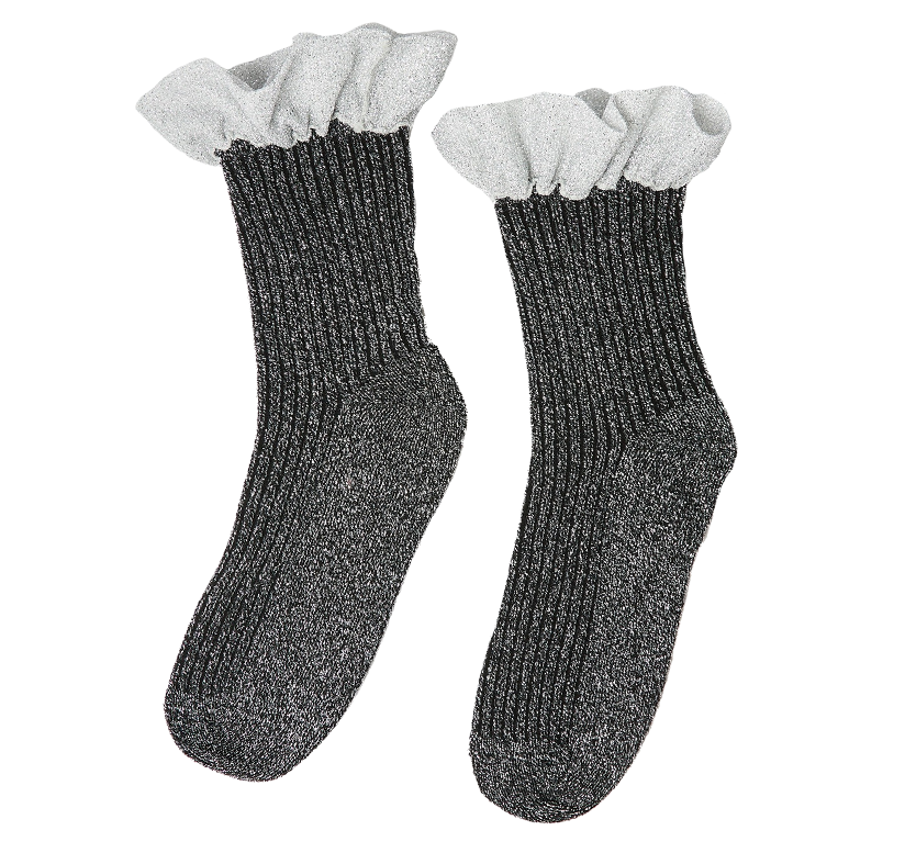 Black Glitter Frill Ankle Socks gift guide